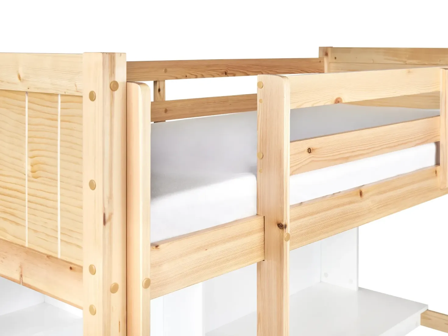 Køjeseng med skrivebord Fyretræ FOUCAMONT 90 x 200 cm Lysebrun