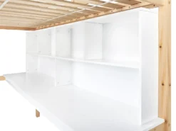 Køjeseng med skrivebord Fyretræ FOUCAMONT 90 x 200 cm Lysebrun