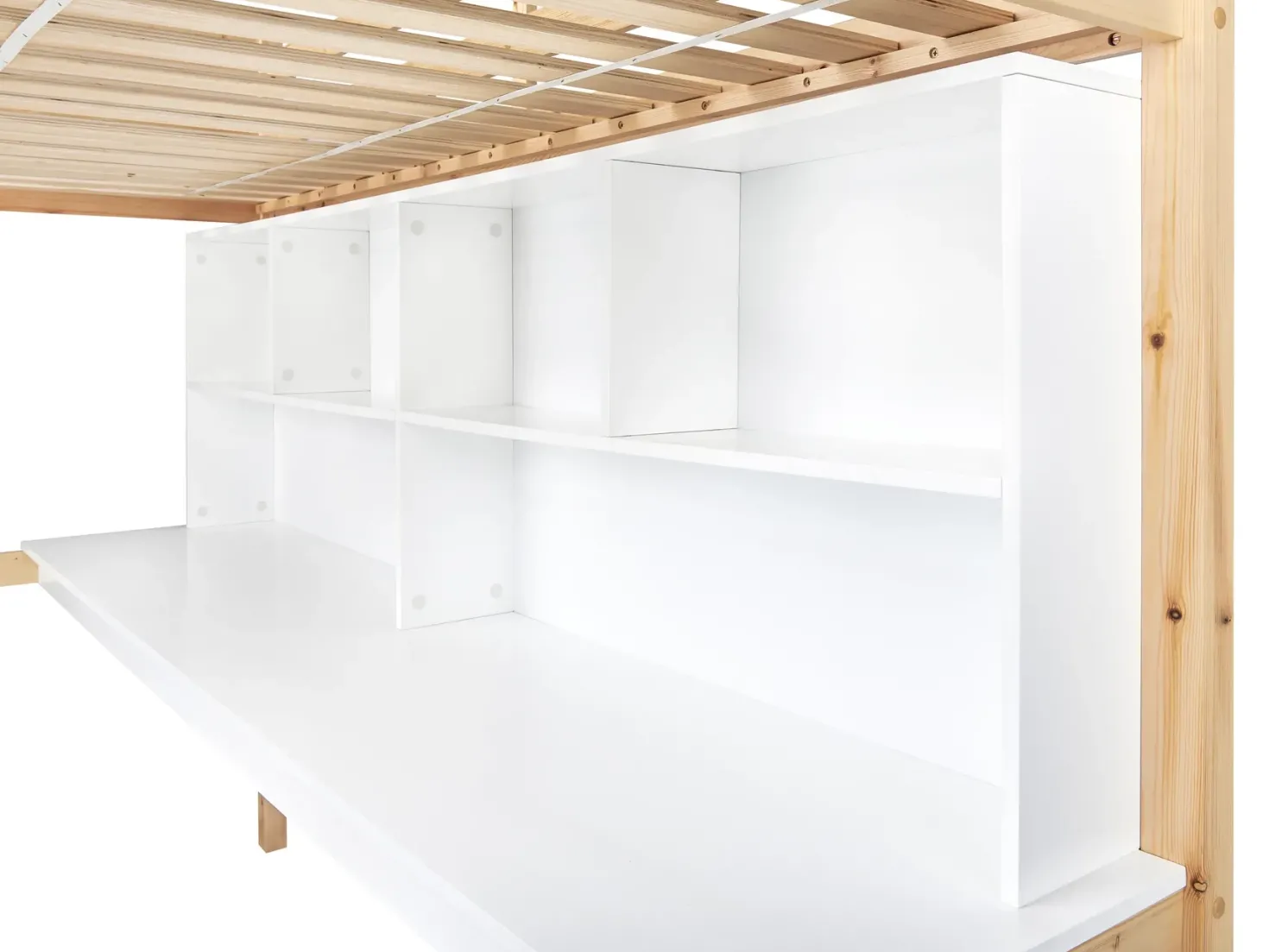 Køjeseng med skrivebord Fyretræ FOUCAMONT 90 x 200 cm Lysebrun