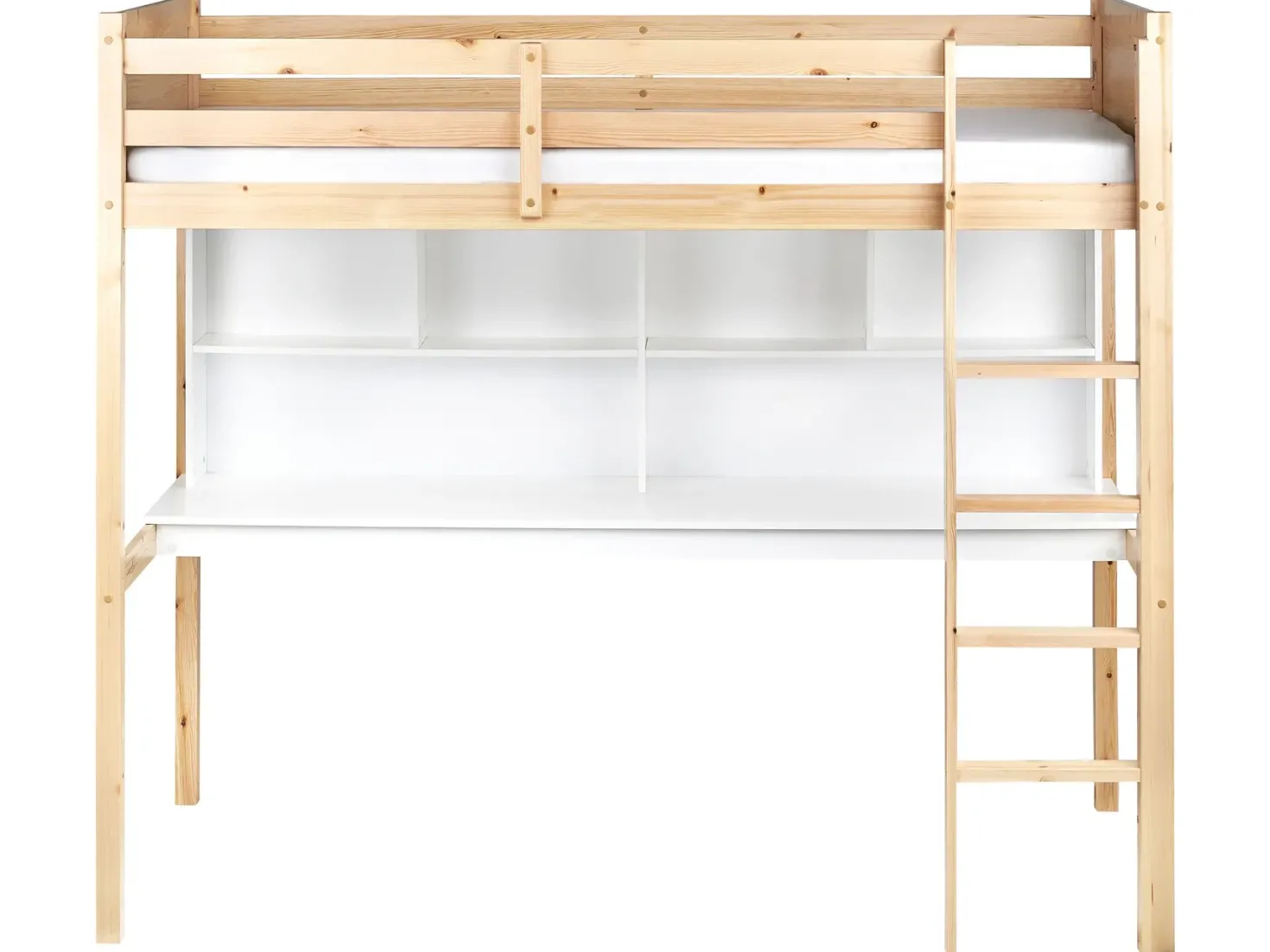 Køjeseng med skrivebord Fyretræ FOUCAMONT 90 x 200 cm Lysebrun