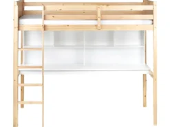 Køjeseng med skrivebord Fyretræ FOUCAMONT 90 x 200 cm Lysebrun