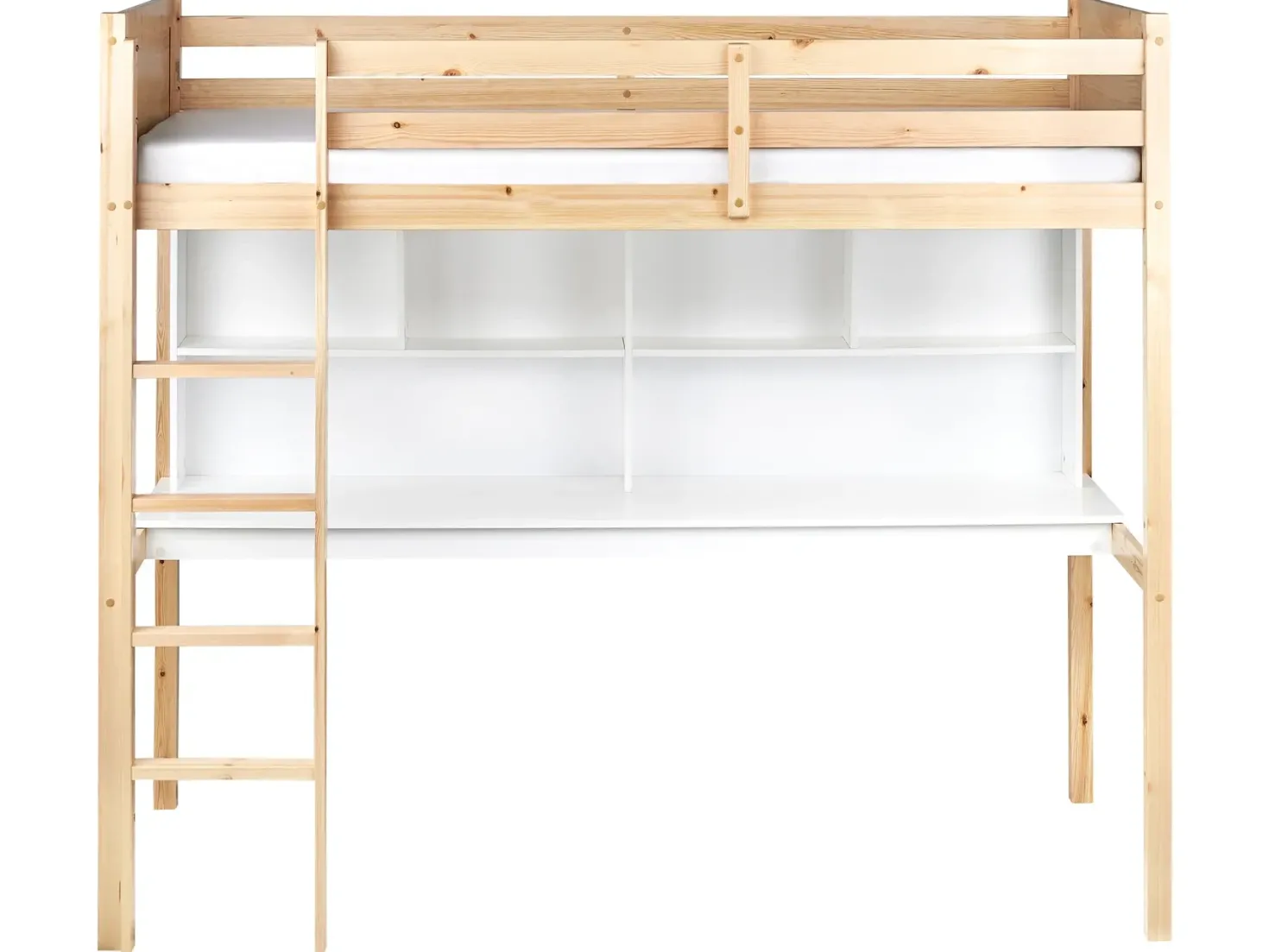 Køjeseng med skrivebord Fyretræ FOUCAMONT 90 x 200 cm Lysebrun