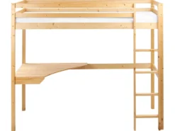 Køjeseng med skrivebord Fyretræ LOURY 90 x 200 cm Lysebrun