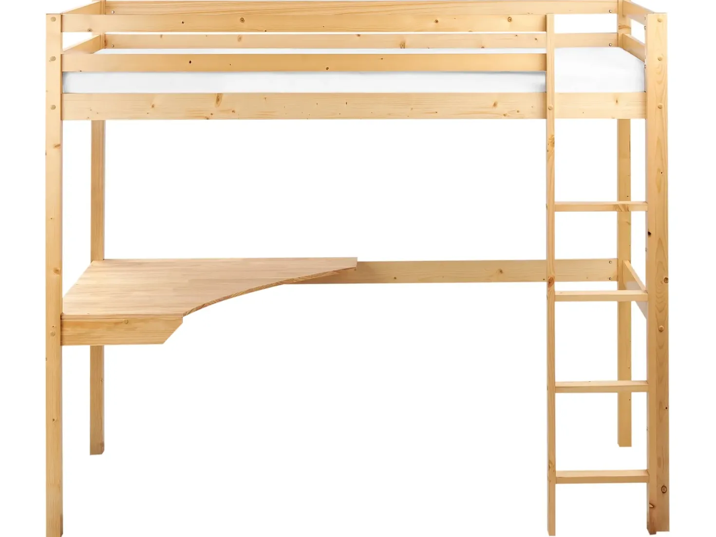 Køjeseng med skrivebord Fyretræ LOURY 90 x 200 cm Lysebrun