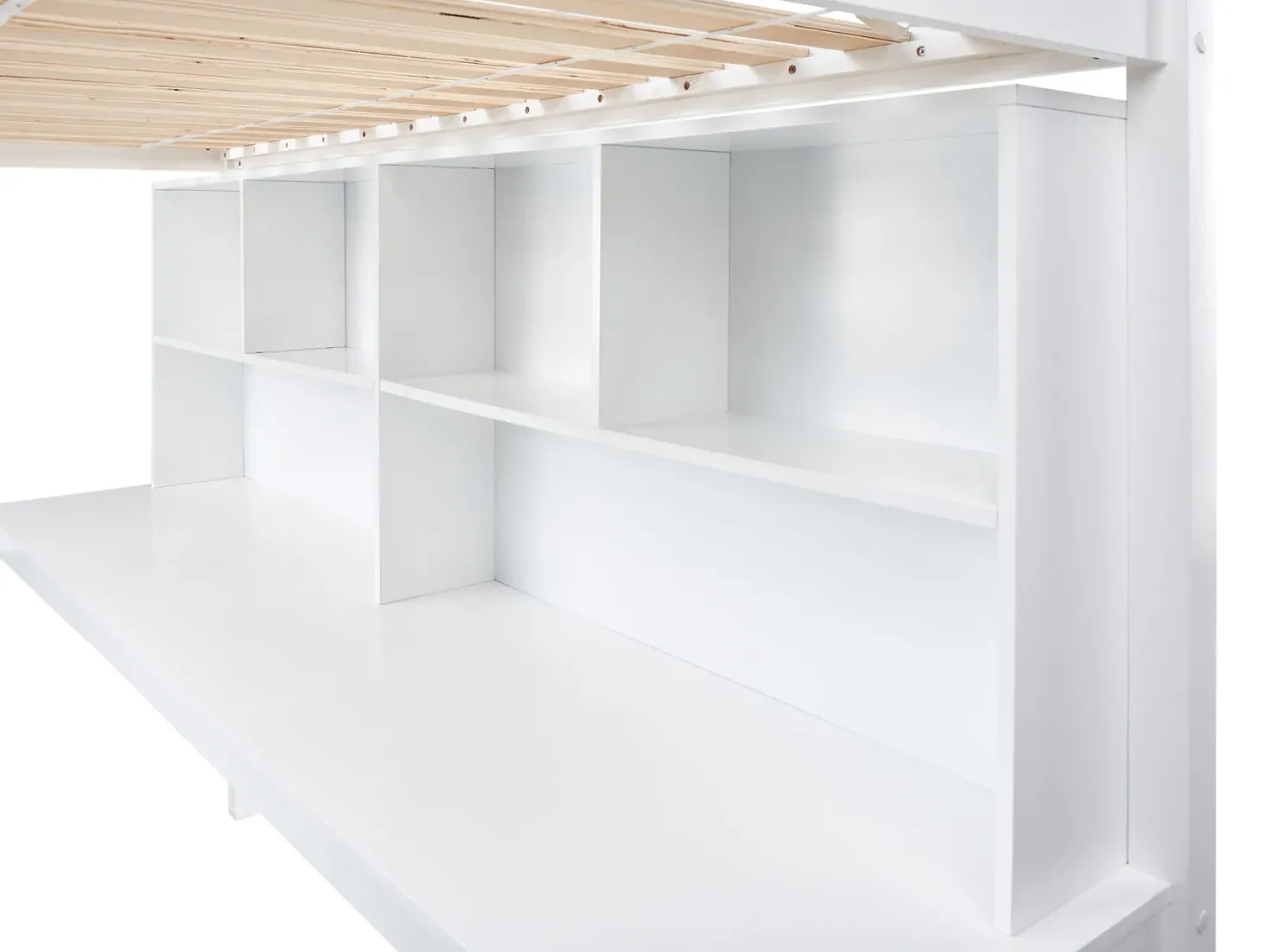 Køjeseng med skrivebord Fyretræ FOUCAMONT 90 x 200 cm Hvid