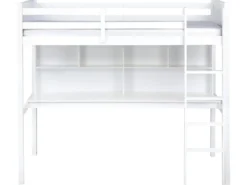 Køjeseng med skrivebord Fyretræ FOUCAMONT 90 x 200 cm Hvid