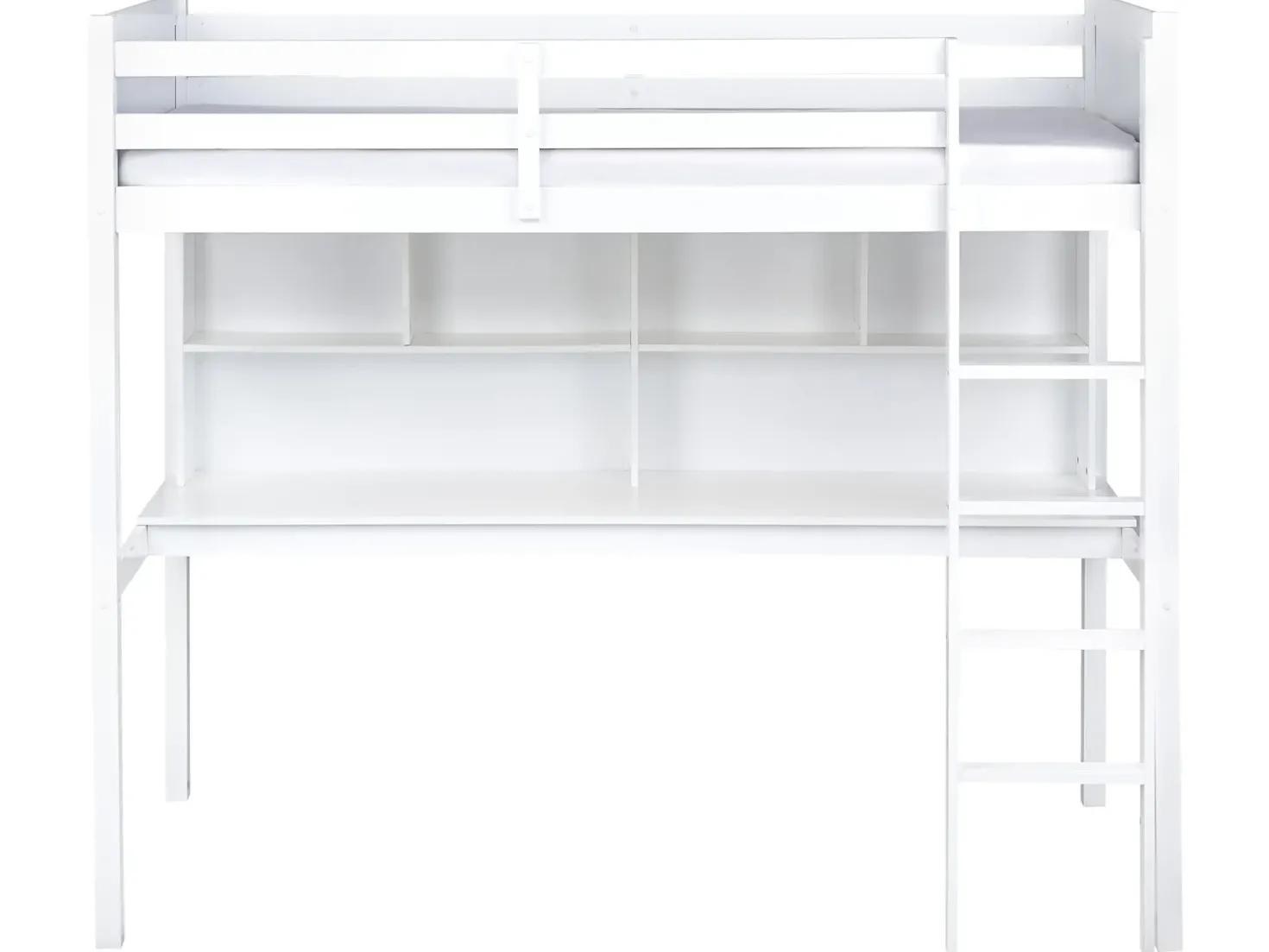 Køjeseng med skrivebord Fyretræ FOUCAMONT 90 x 200 cm Hvid