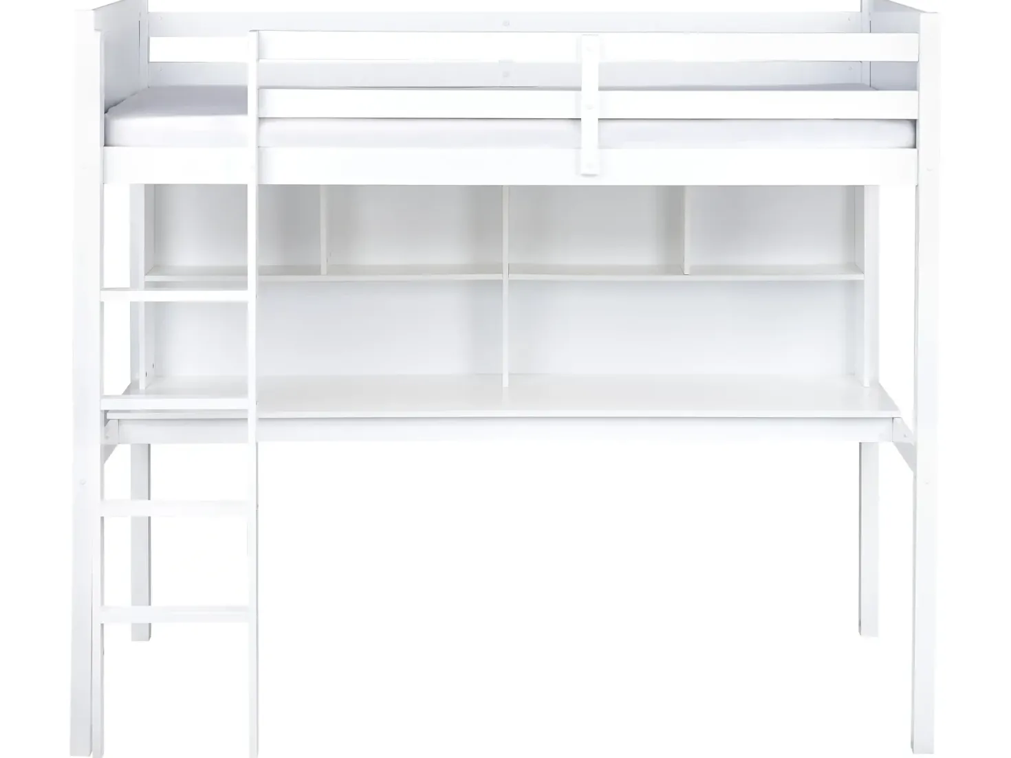 Køjeseng med skrivebord Fyretræ FOUCAMONT 90 x 200 cm Hvid
