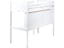 Køjeseng med skrivebord Fyretræ FOUCAMONT 90 x 200 cm Hvid