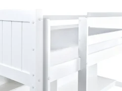 Køjeseng med skrivebord Fyretræ FOUCAMONT 90 x 200 cm Hvid