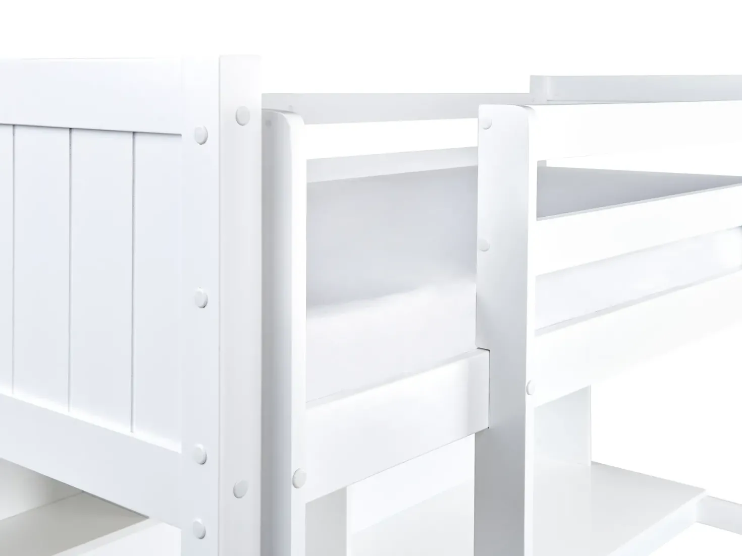 Køjeseng med skrivebord Fyretræ FOUCAMONT 90 x 200 cm Hvid