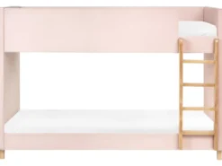 Køjeseng Velour CHOCQUES 90 x 200 cm Pastellrosa