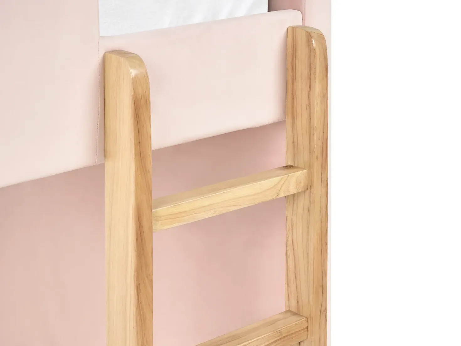 Køjeseng Velour CHOCQUES 90 x 200 cm Pastellrosa