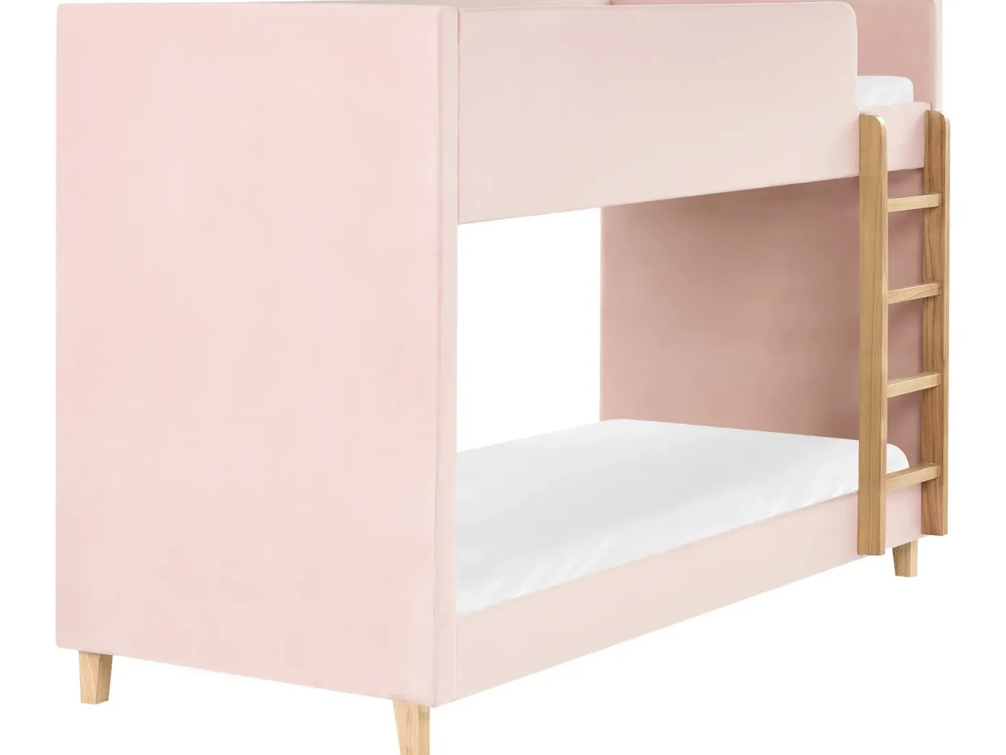 Køjeseng Velour CHOCQUES 90 x 200 cm Pastellrosa