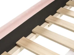 Køjeseng Velour CHOCQUES 90 x 200 cm Pastellrosa