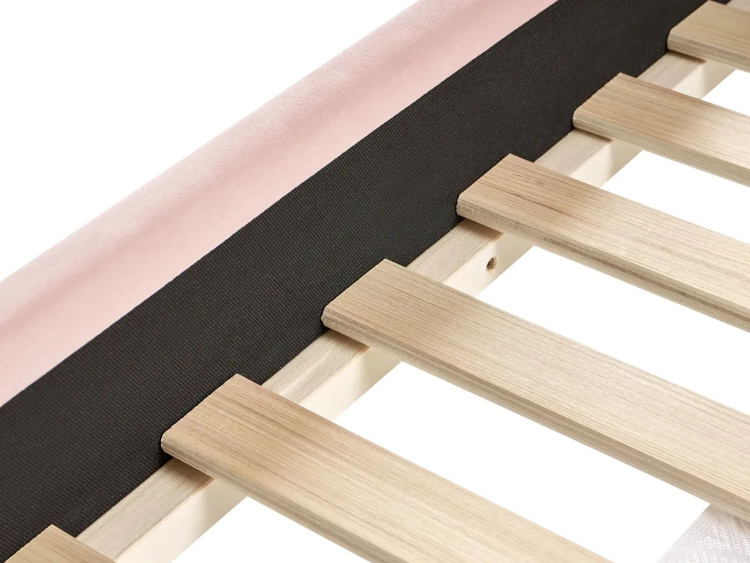Køjeseng Velour CHOCQUES 90 x 200 cm Pastellrosa