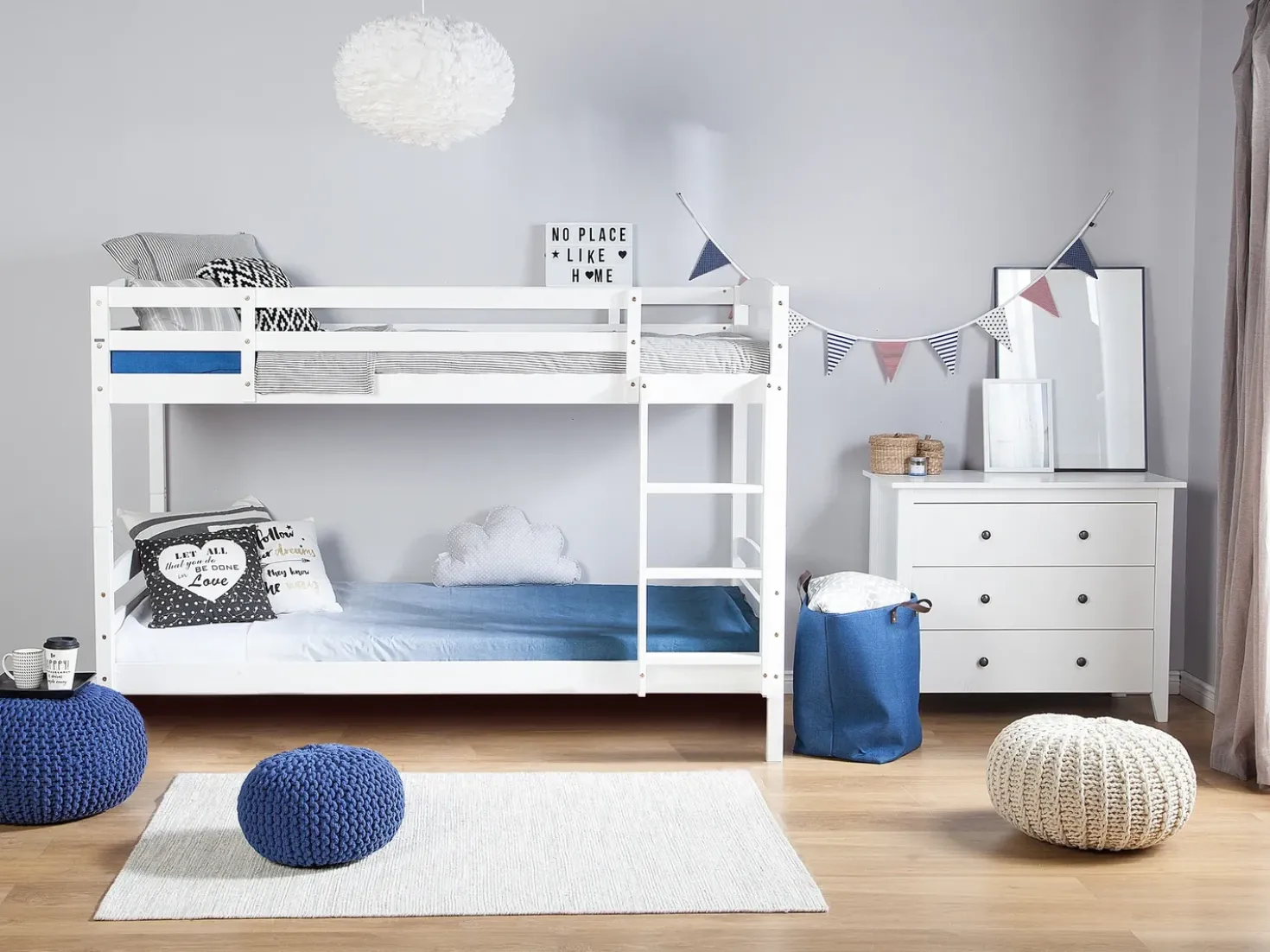 Køjeseng Fyretræ REGAT 90 x 200 cm Hvid