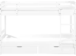 Køjeseng med skuffer Fyretræ REGAT 90 x 200 cm Hvid