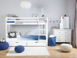 Køjeseng med skuffer Fyretræ REGAT 90 x 200 cm Hvid