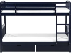 Køjeseng med skuffer Fyretræ REVIN 90 x 200 cm Navy Blå