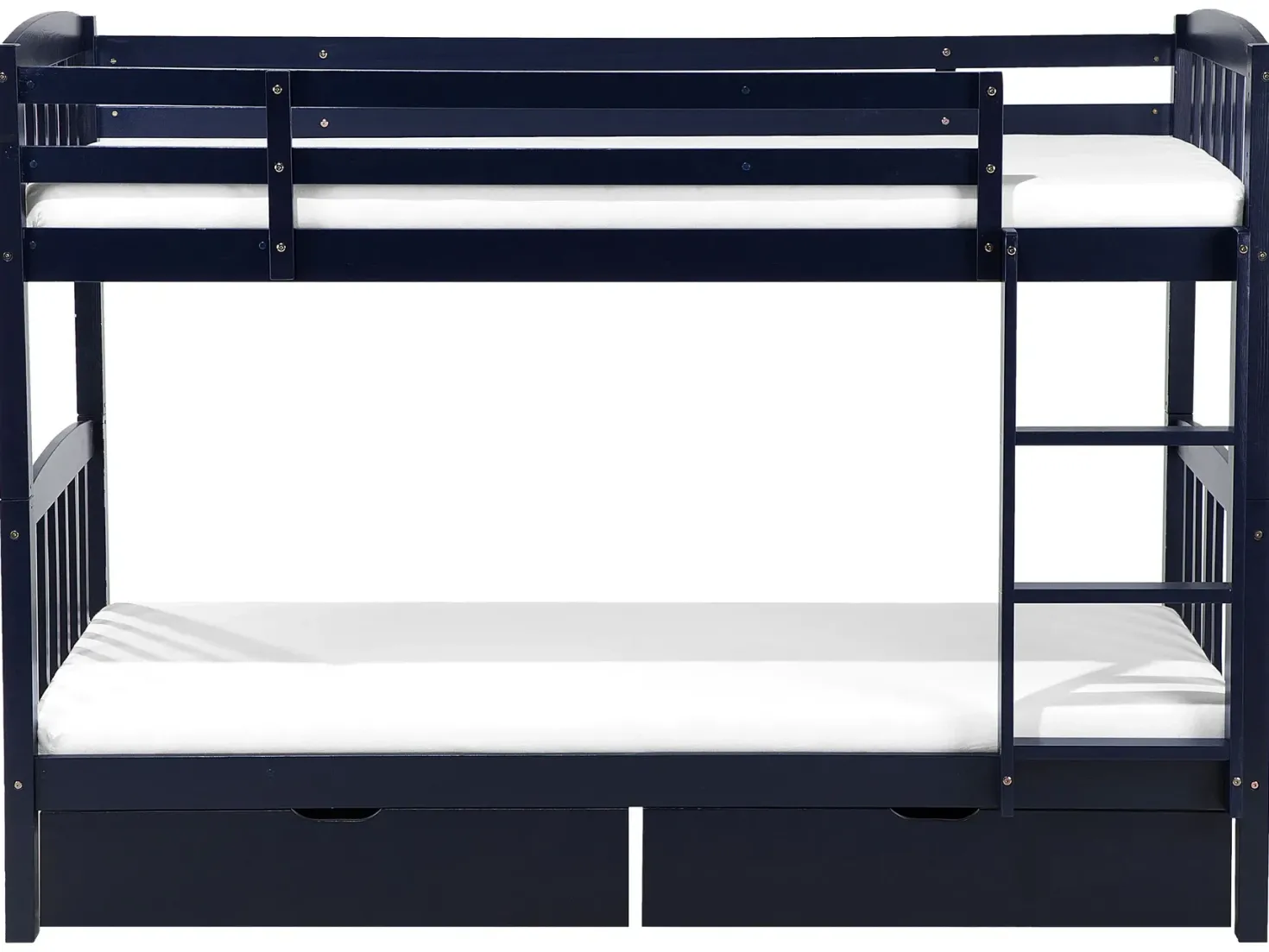 Køjeseng med skuffer Fyretræ REVIN 90 x 200 cm Navy Blå