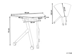 Klap hjørneskrivebords-modul BENDI Brun 90 cm 64 cm
