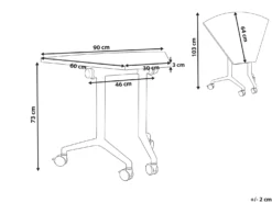 Klap hjørneskrivebords-modul CAVI Hvid 90 cm 64 cm