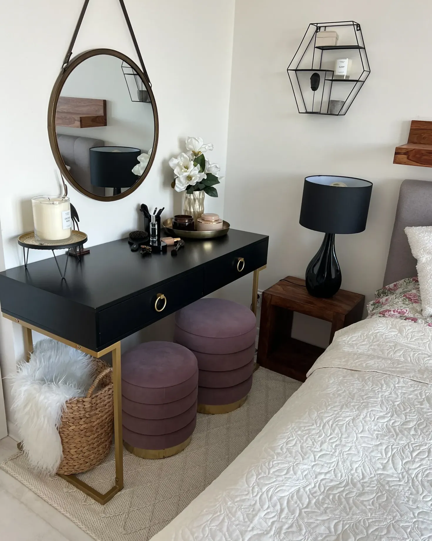 Konsolbord WESTPORT Sort/guld 115 cm 50 cm med skuffer