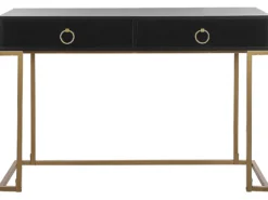 Konsolbord WESTPORT Sort/guld 115 cm 50 cm med skuffer