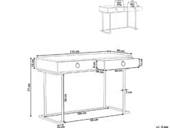 Konsolbord WESTPORT Sort/guld 115 cm 50 cm med skuffer
