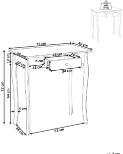 Konsolbord ALBIA Hvid