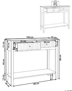 Konsolbord ASSISI Hvid