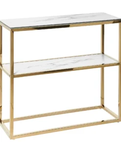 Konsolbord AZUSA Hærdet glas Hvid marmor