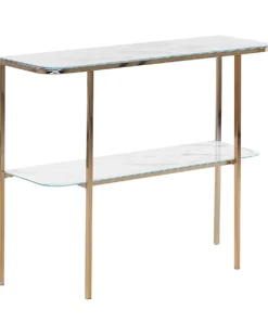 Konsolbord CALVERT Hærdet glas Marmor/guld