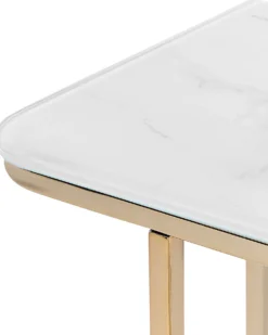 Konsolbord CALVERT Hærdet glas Marmor/guld