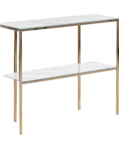 Konsolbord CALVERT Hærdet glas Marmor/guld