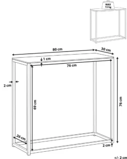 Konsolbord DELANO Hærdet glas Sort