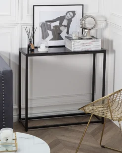 Konsolbord DELANO Hærdet glas Sort