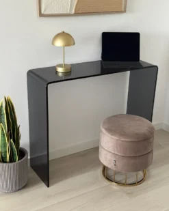 Konsolbord KENDALL Hærdet glas Sort