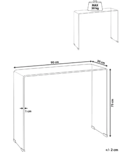 Konsolbord KENDALL Hærdet glas Brun