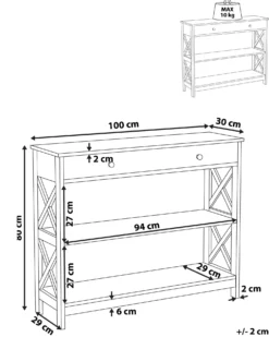 Konsolbord MONTGOMERY Hvid