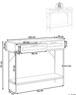 Konsolbord PASCO Lysebrun