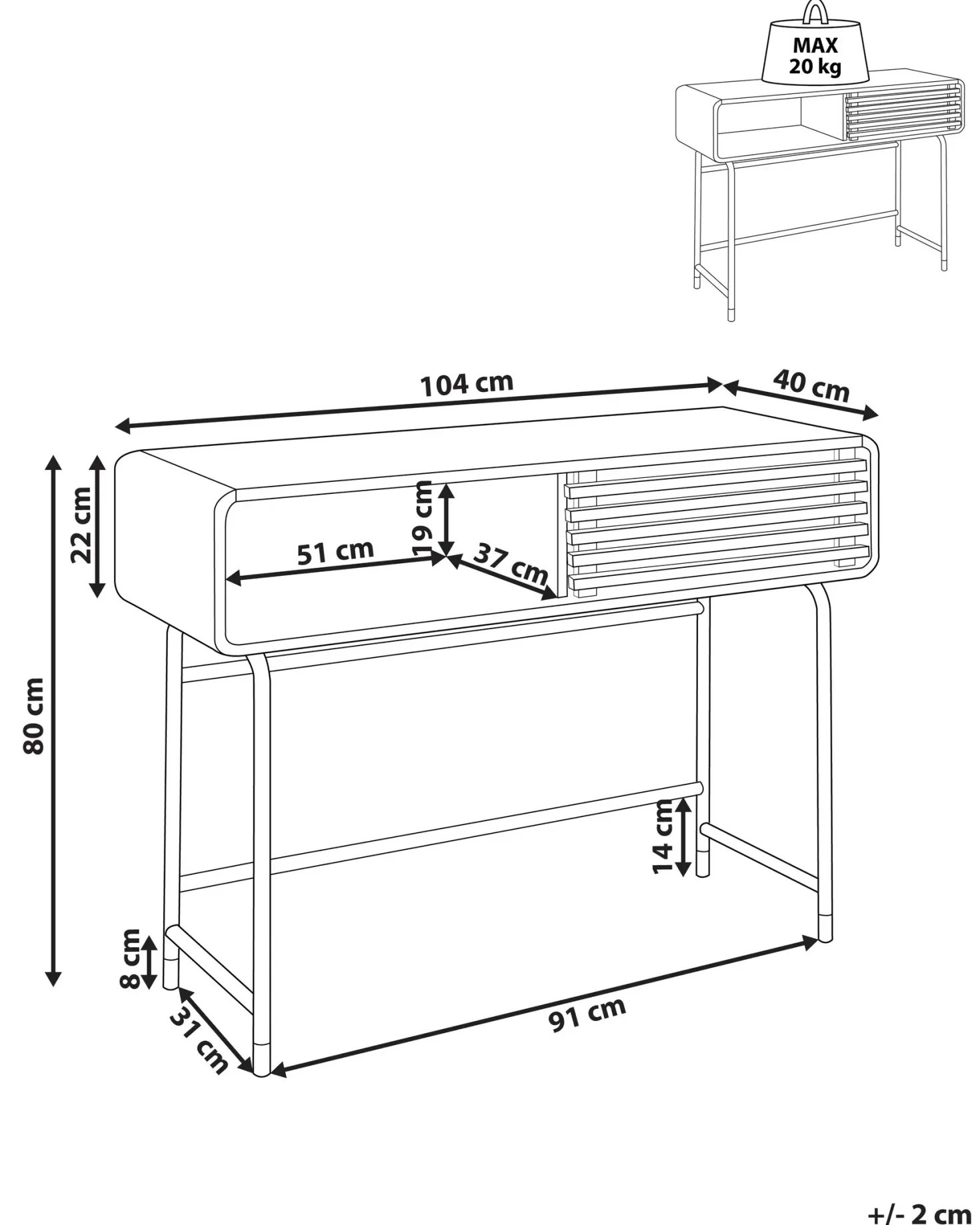 Konsolbord RIFLE Hvid