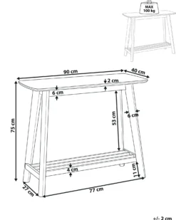 Konsolbord TULARE Lysebrun