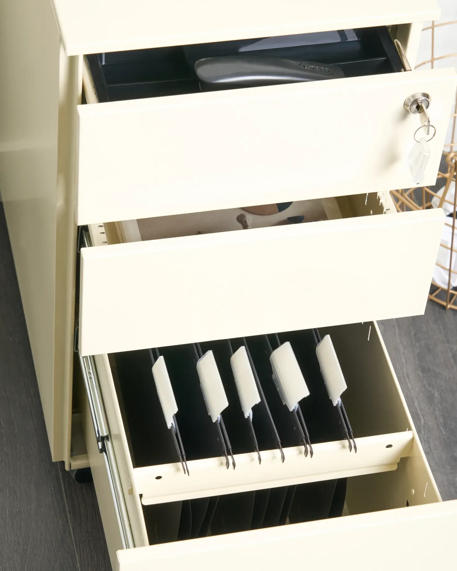 Kontorskab BOLSENA Metal Lys Beige