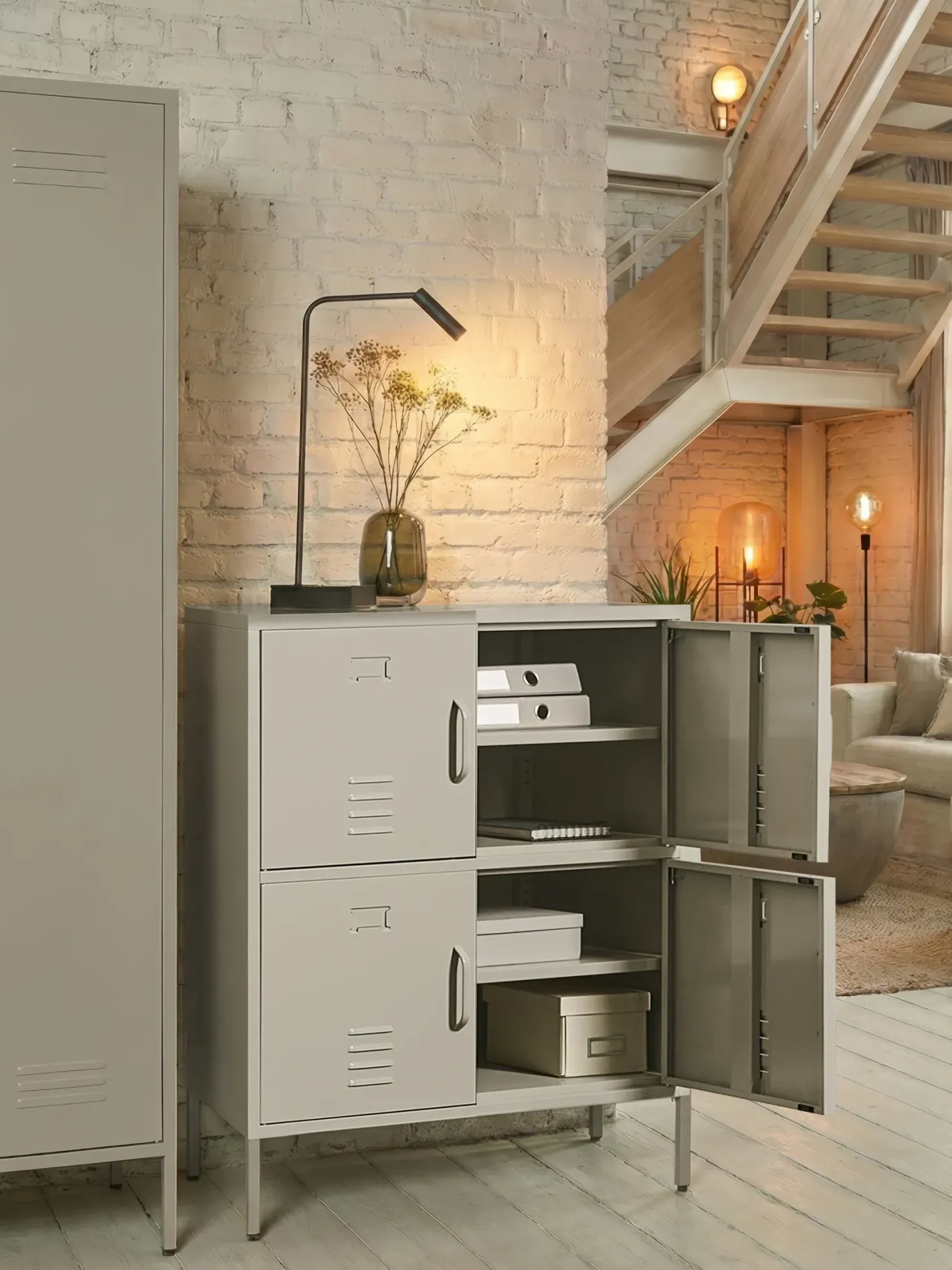 Kontorskab HOLBECK Metal Lys Beige