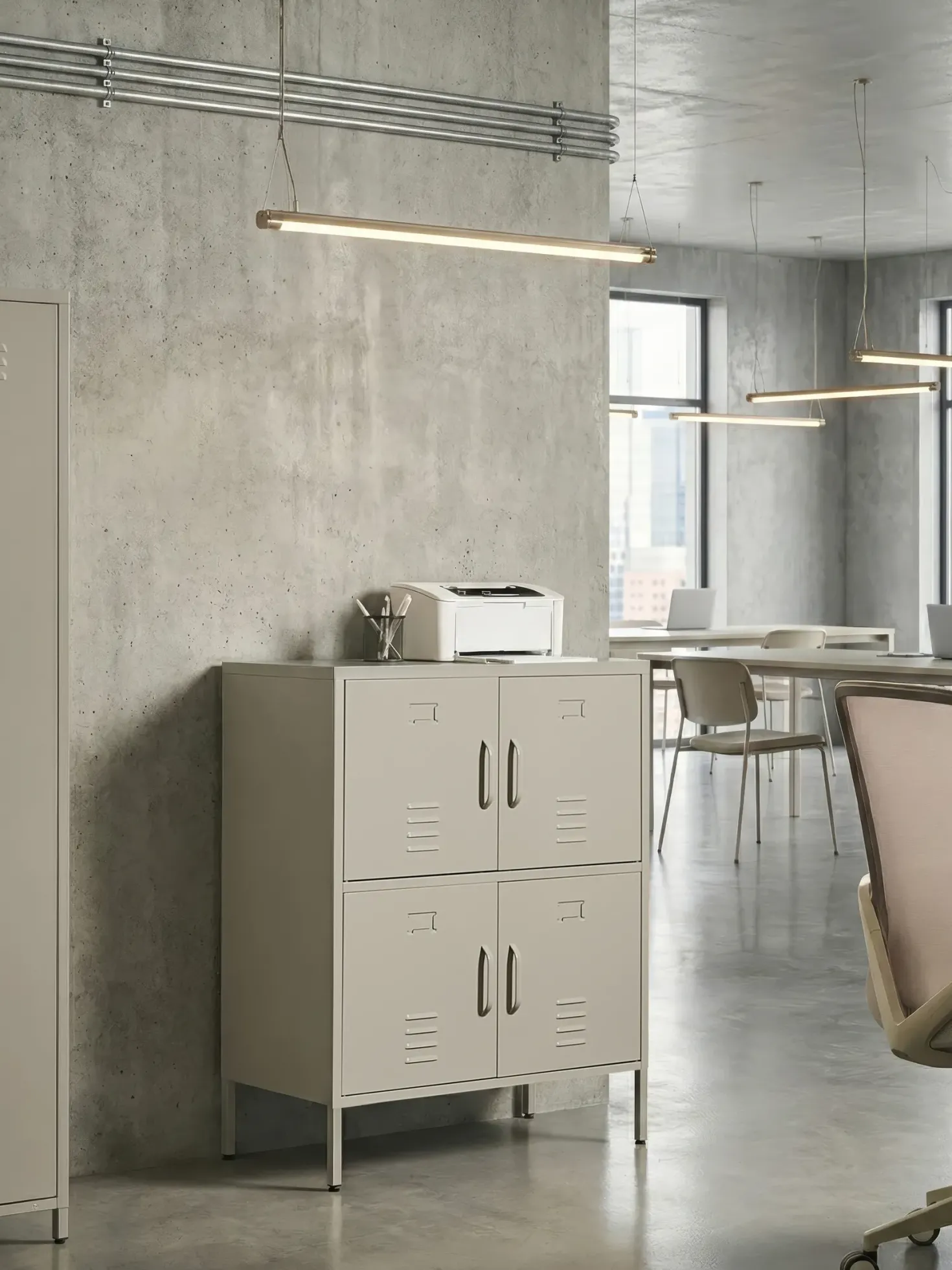 Kontorskab HOLBECK Metal Lys Beige