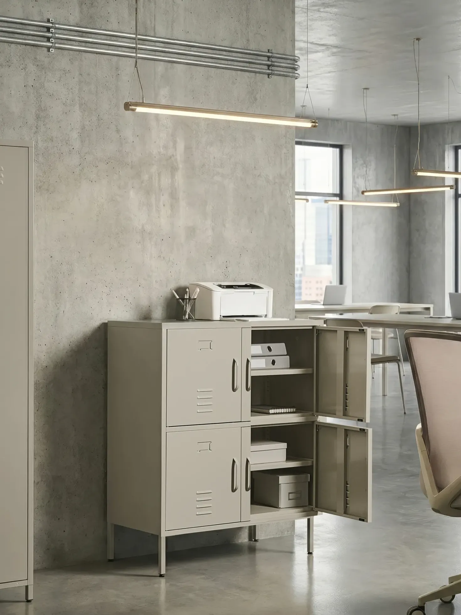 Kontorskab HOLBECK Metal Lys Beige