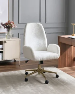 Kontorstol CLARE Boucle Hvid