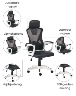 Kontorstol IGNIS Kunstlæder Hvid